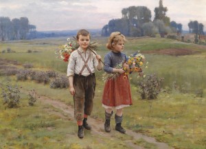 Children walking home